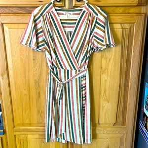 A-Line Striped Mini Dress